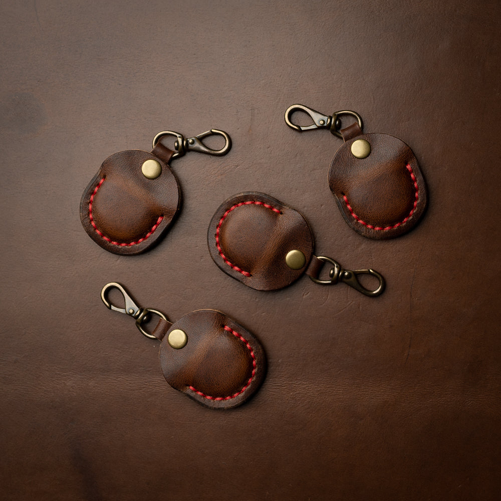 Natural Clip Keychain: Durable Leather with Brass Details - Popov Leather®