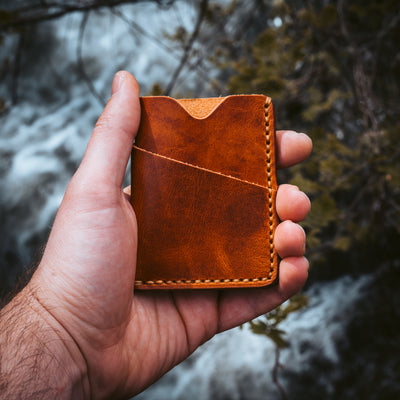 Card Holder in English Tan Leather