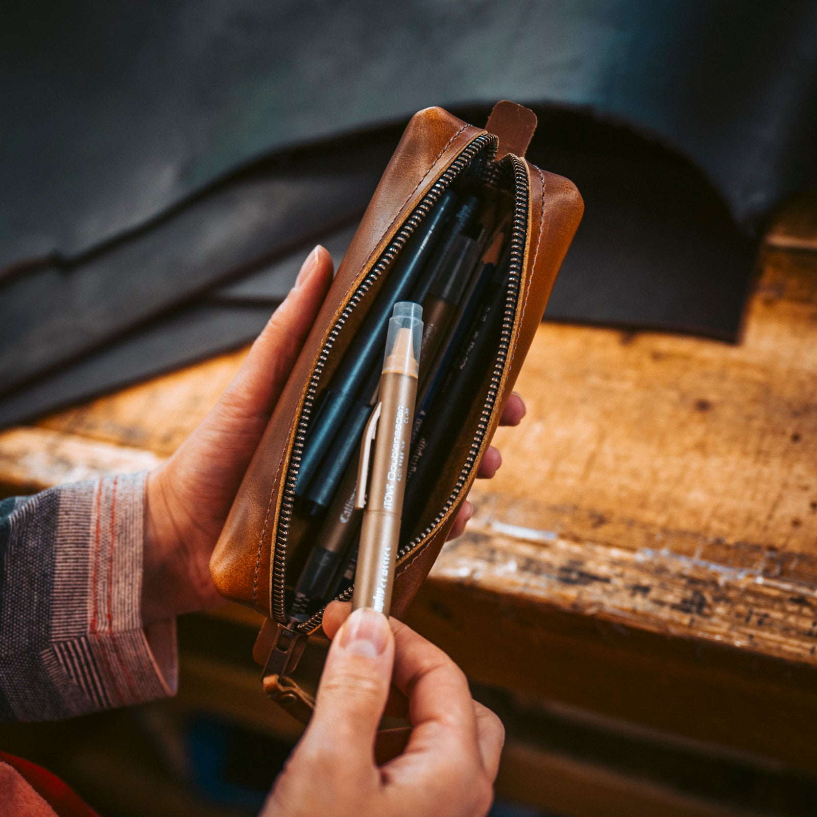 Leather Pencil Case - Natural