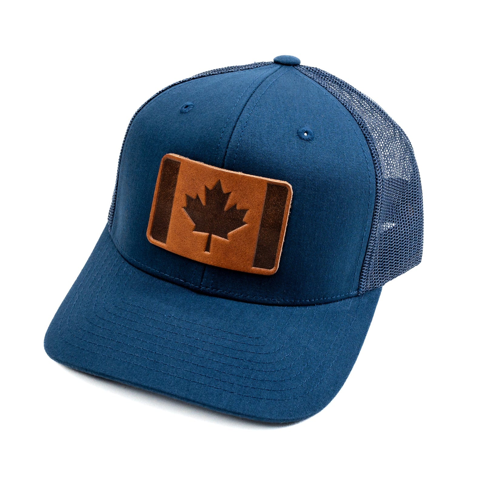 Trucker Hat Canada Flag | Baseball Cap, Snapback Cap with Leather Patch | Popov Leather, Ocean