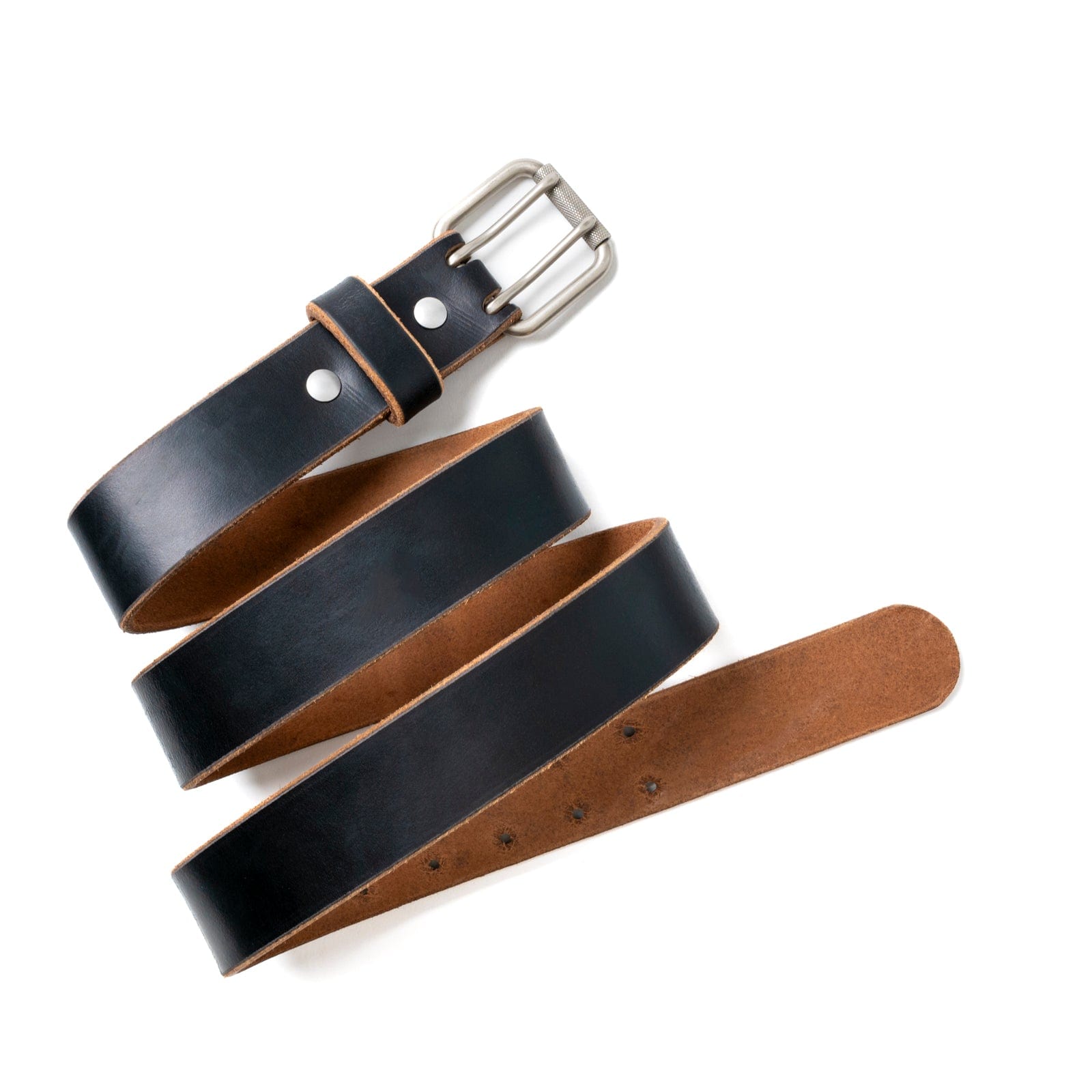 Leather 2 Prong Belt - Black Popov Leather®