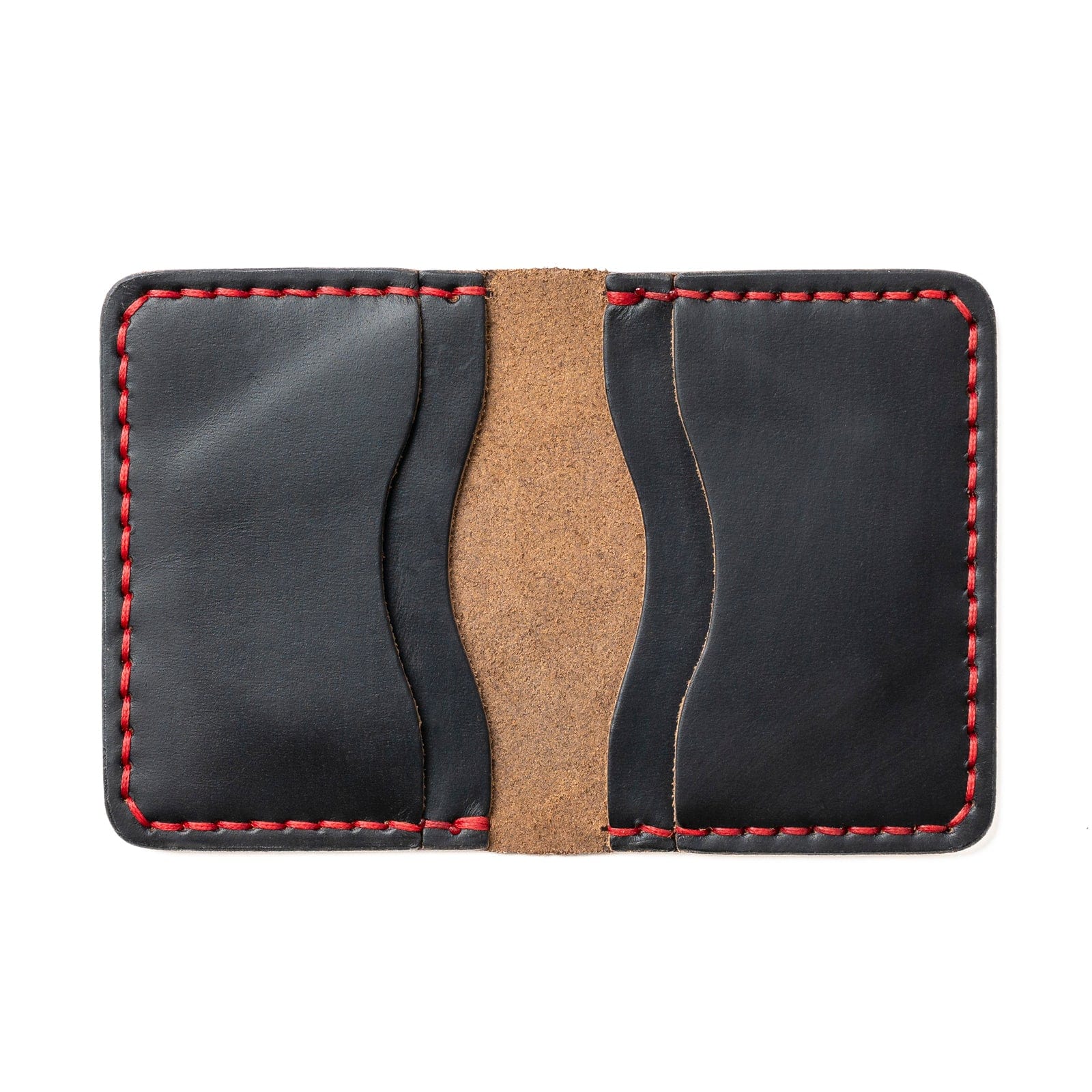 Gorgeous Handcrafted Full Grain 5-10 Card And Cash Minimalist hot Wallet Red Black