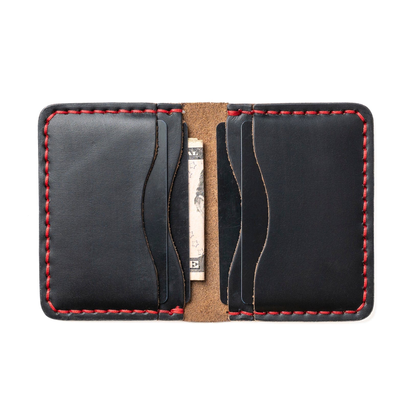 Leather 5 Card Wallet - Black