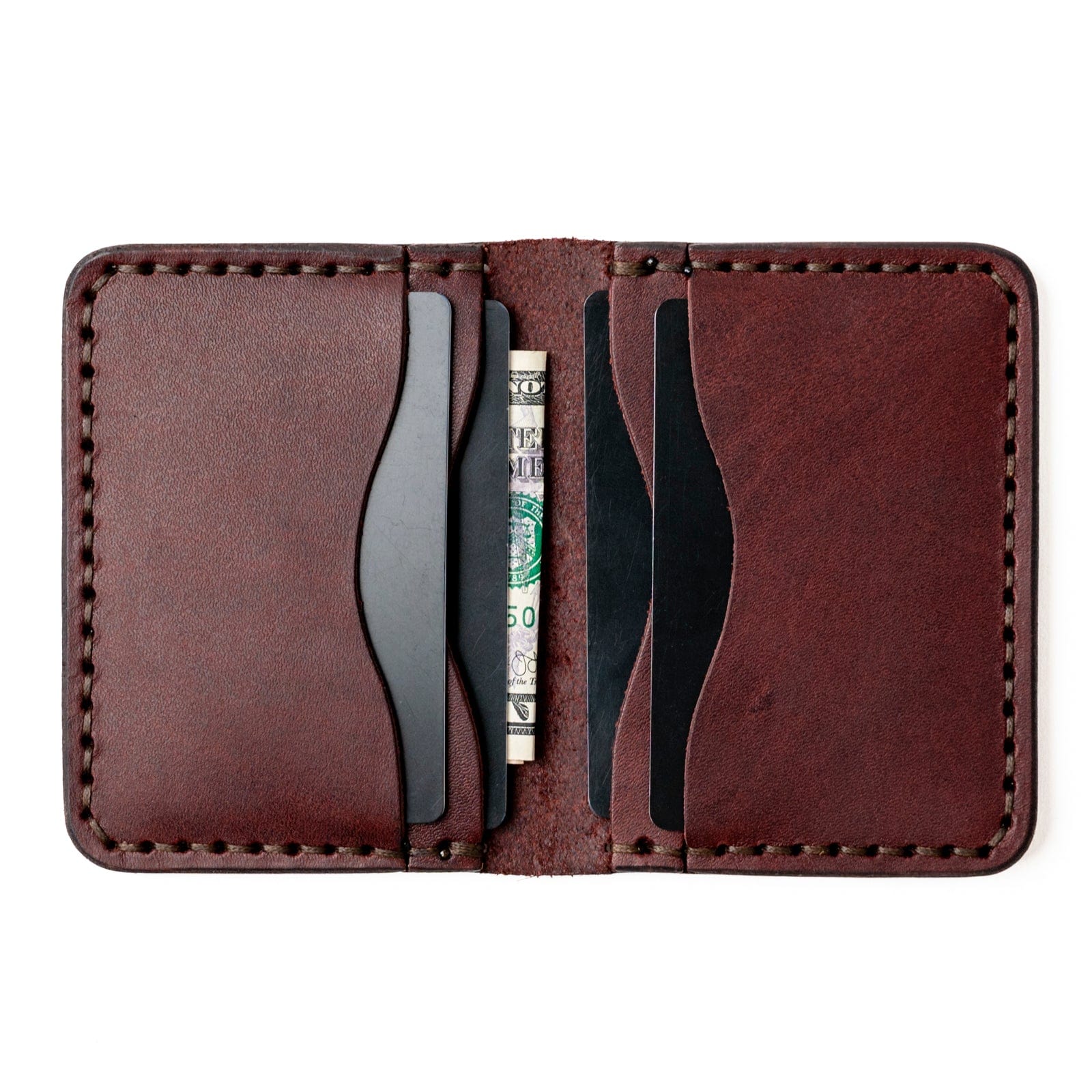 Leather 5 Card Wallet - Oxblood Popov Leather®