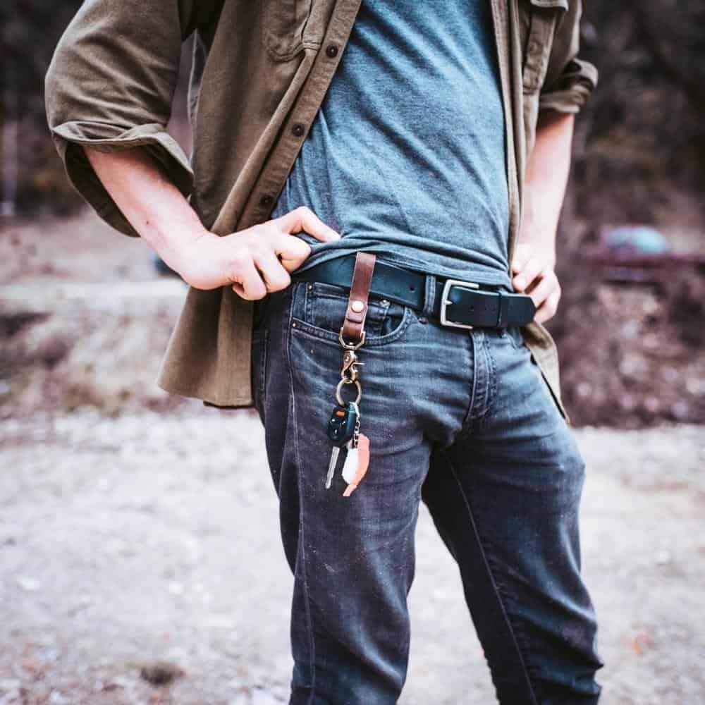 Heritage Brown Belt Loop Keychain: Timeless Addition to Your