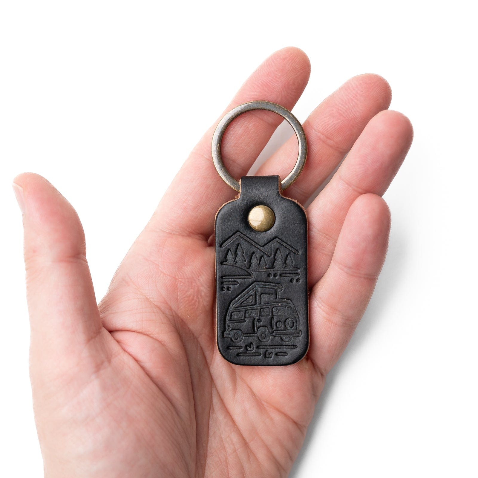 Leather Camper Van Keyfob - Black Popov Leather®