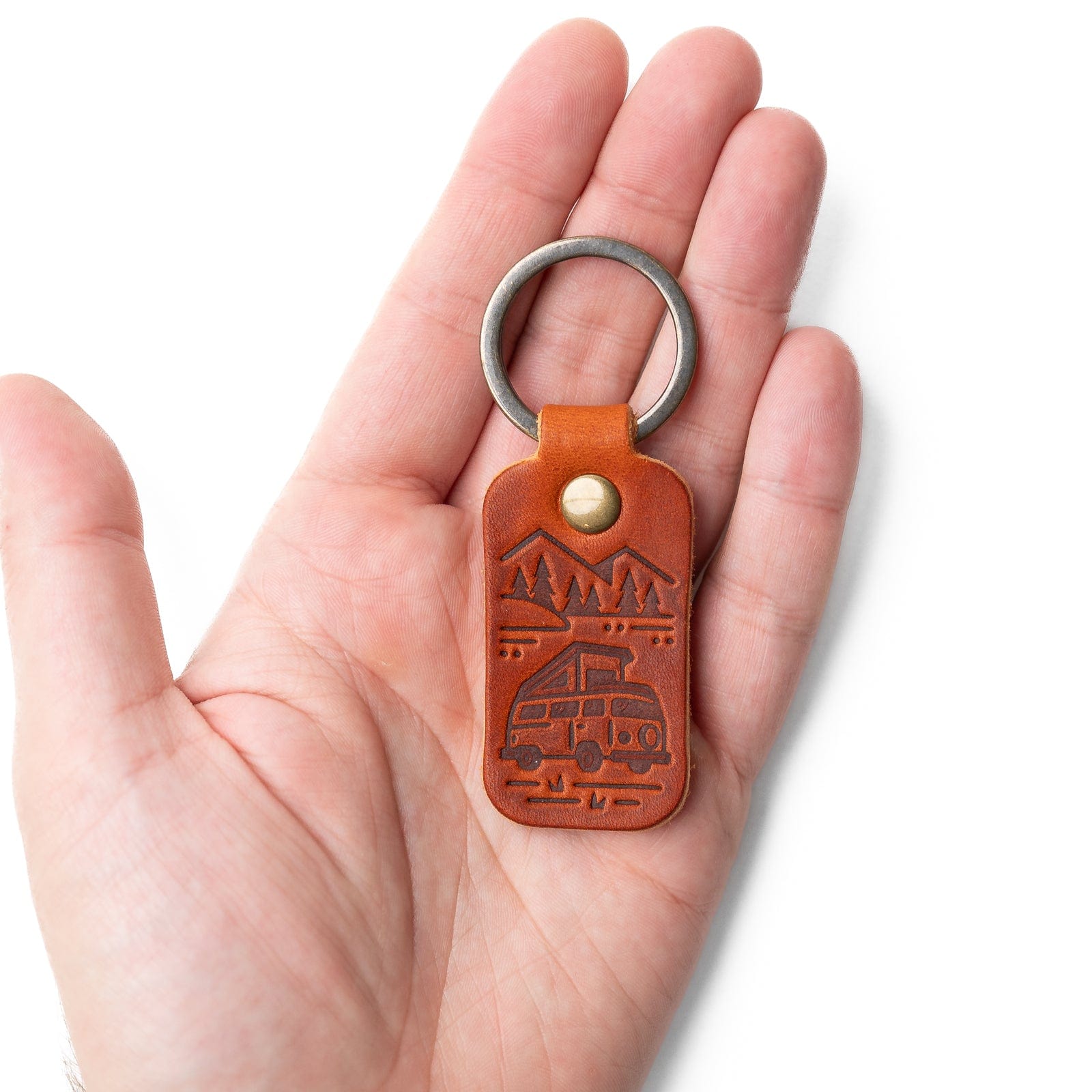 Leather Camper Van Keyfob - English Tan Popov Leather®