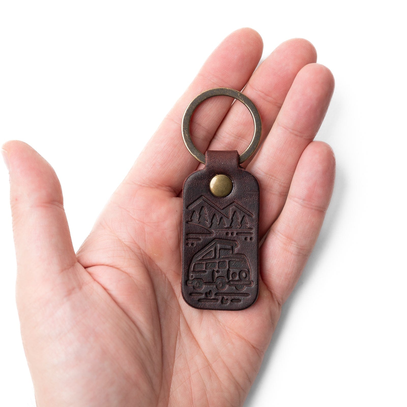 Leather Camper Van Keyfob - Heritage Brown Popov Leather®