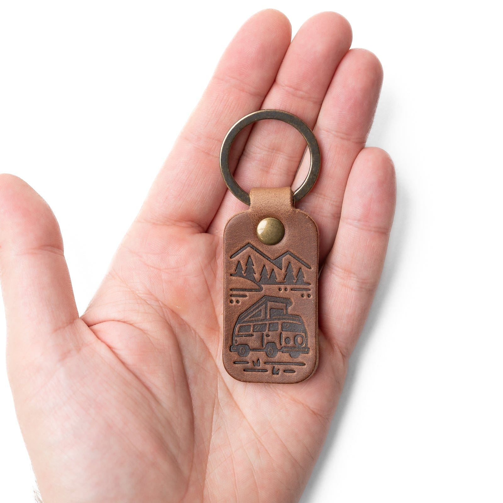 Leather Camper Van Keyfob - Natural Popov Leather®