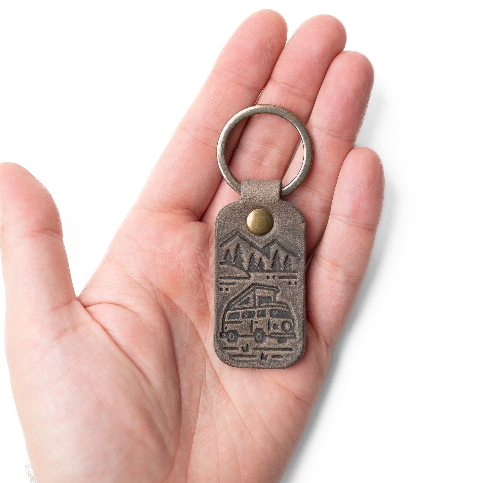 Leather Camper Van Keyfob - Slate Popov Leather®