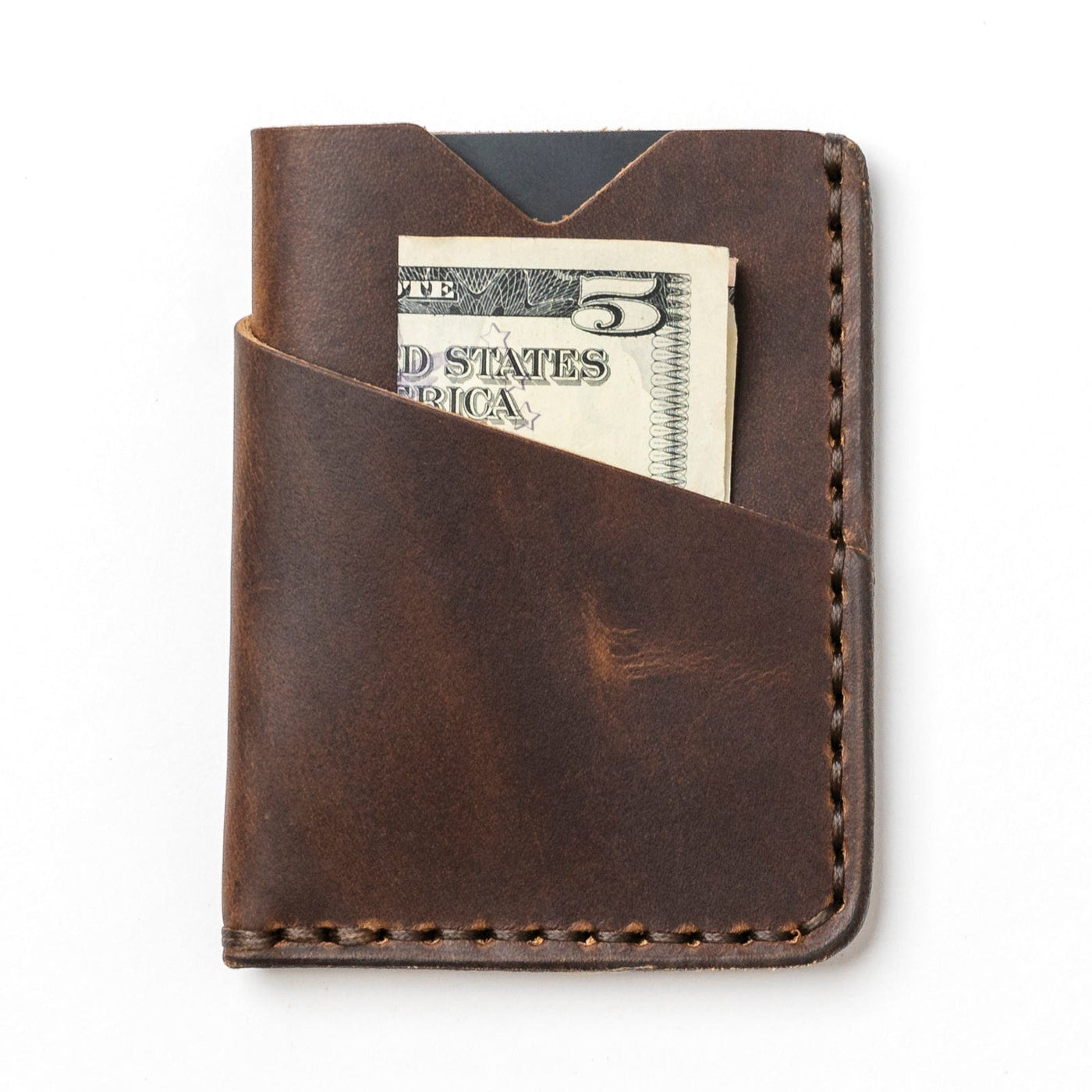 Heritage Brown Leather Card Holder: Slim Fit for Front Pockets - Popov ...