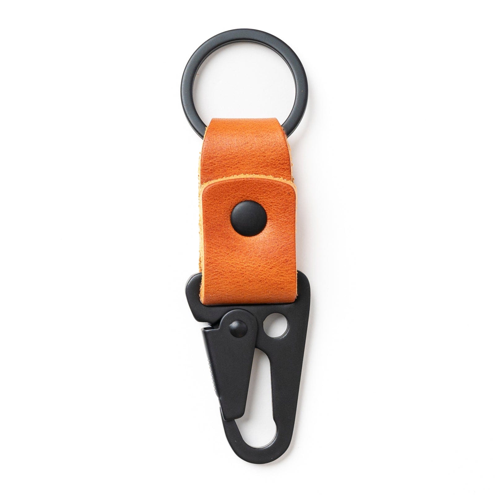 Natural Clip Keychain: Durable Leather with Brass Details - Popov Leather®