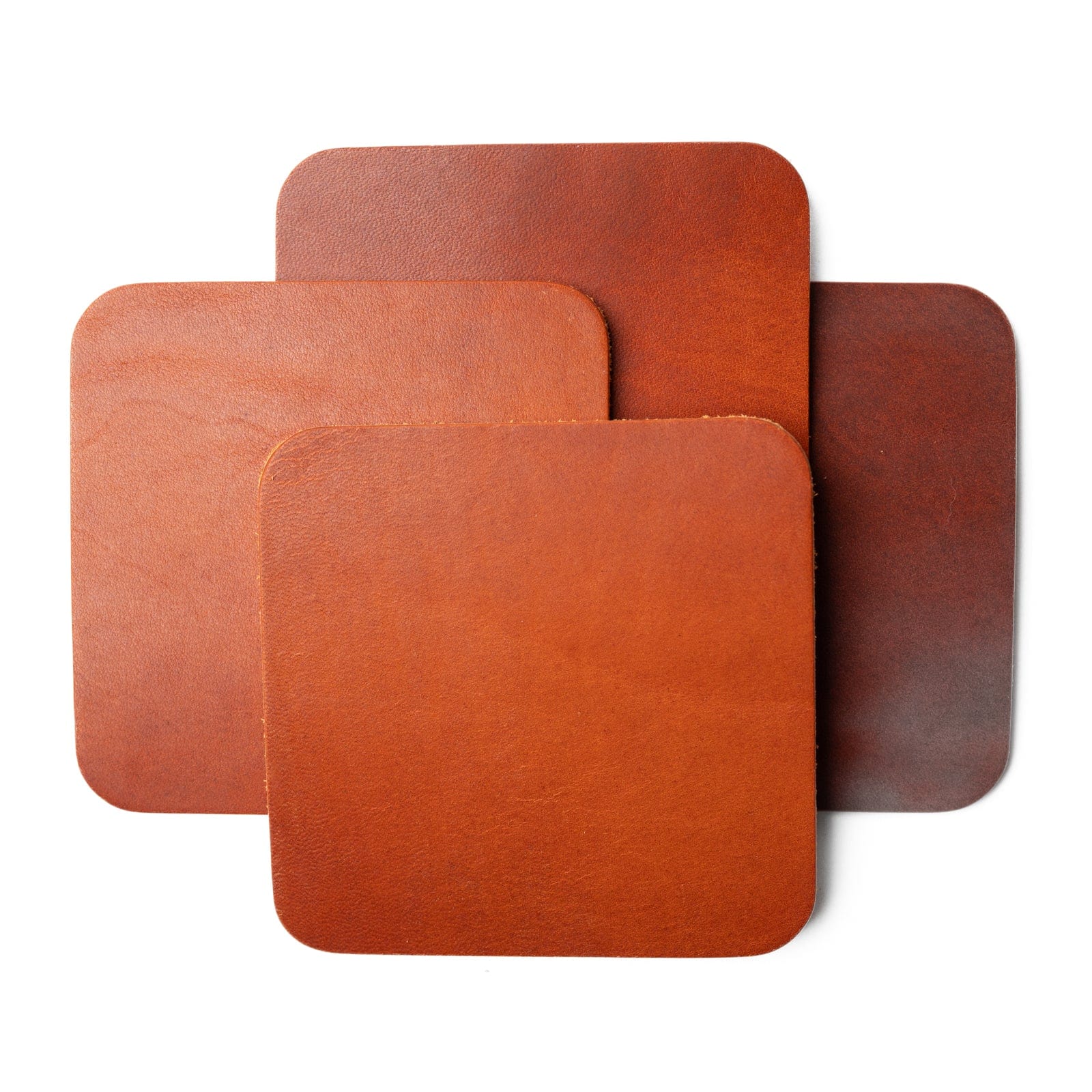 Leather Coasters 4 Pack - Square Blank - English Tan Popov Leather®