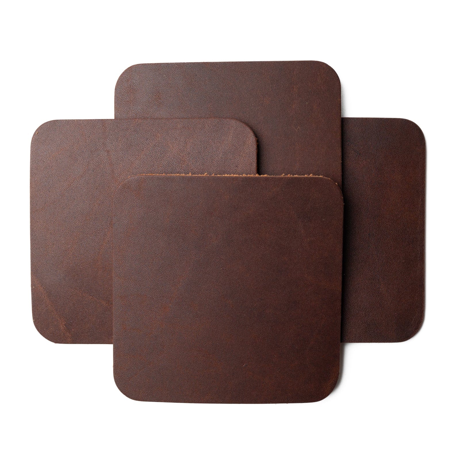 Leather Coasters 4 Pack - Square Blank - Heritage Brown Popov Leather®