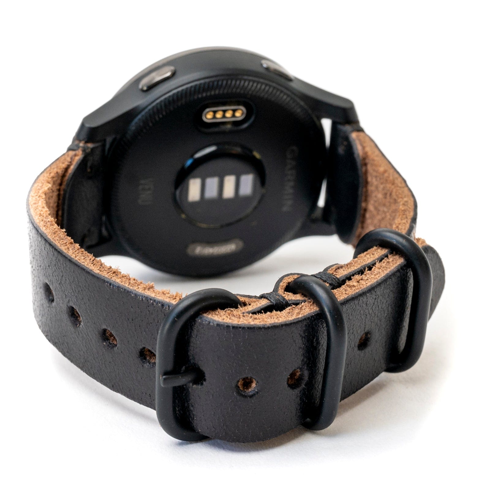 Leather Garmin Watch Band - Black Popov Leather®