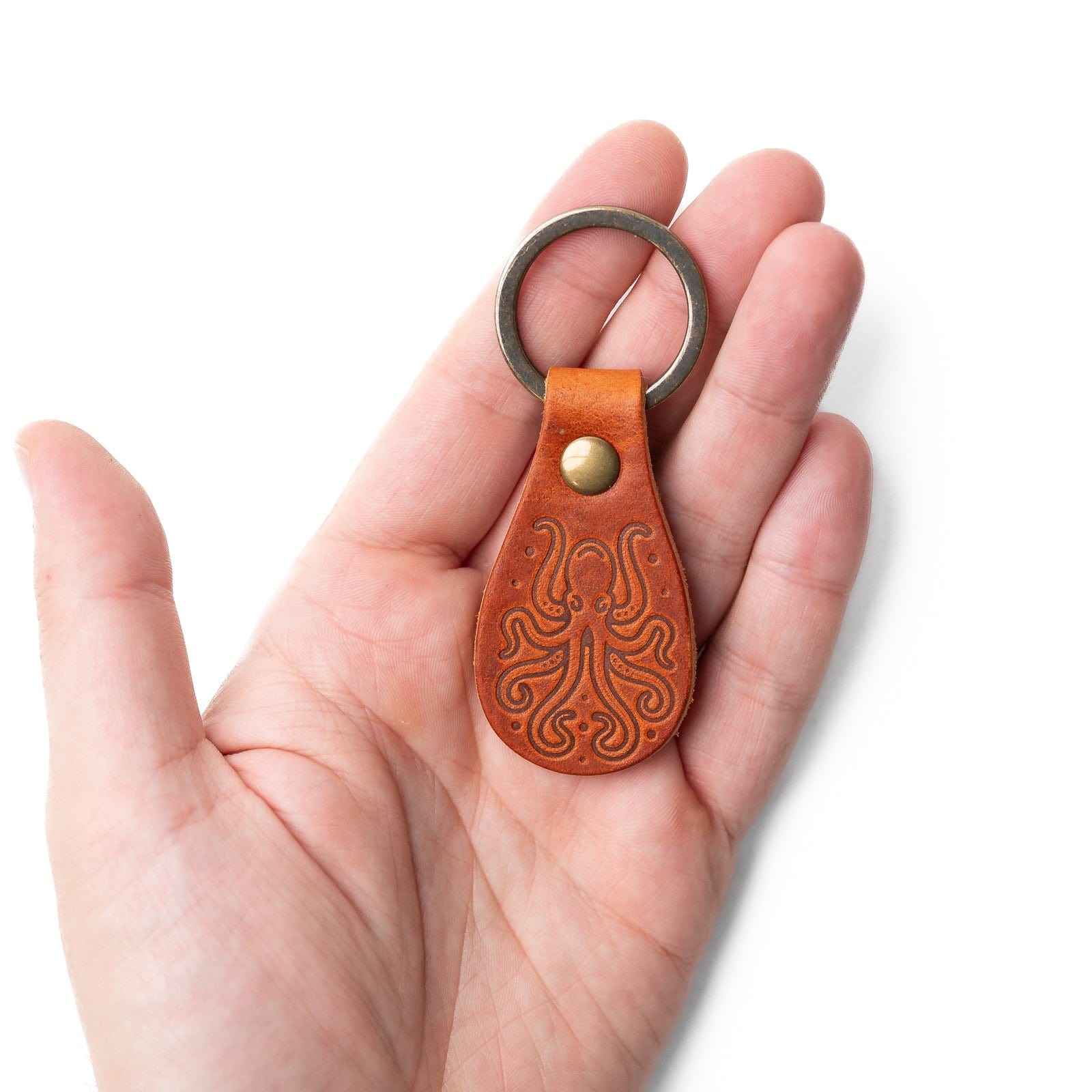 Leather Kraken Keyfob - English Tan Popov Leather®