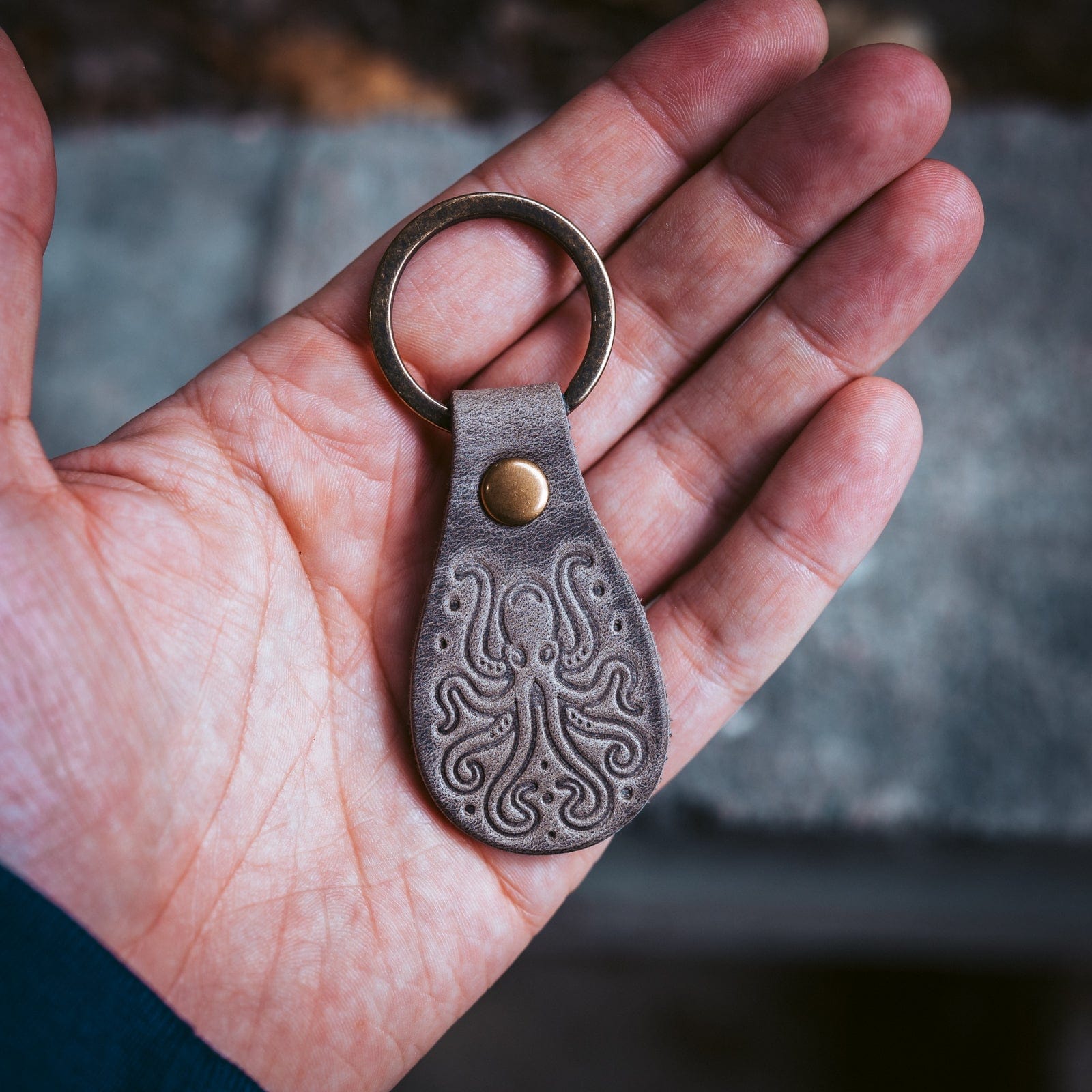 Leather Kraken Keyfob - Slate Popov Leather®