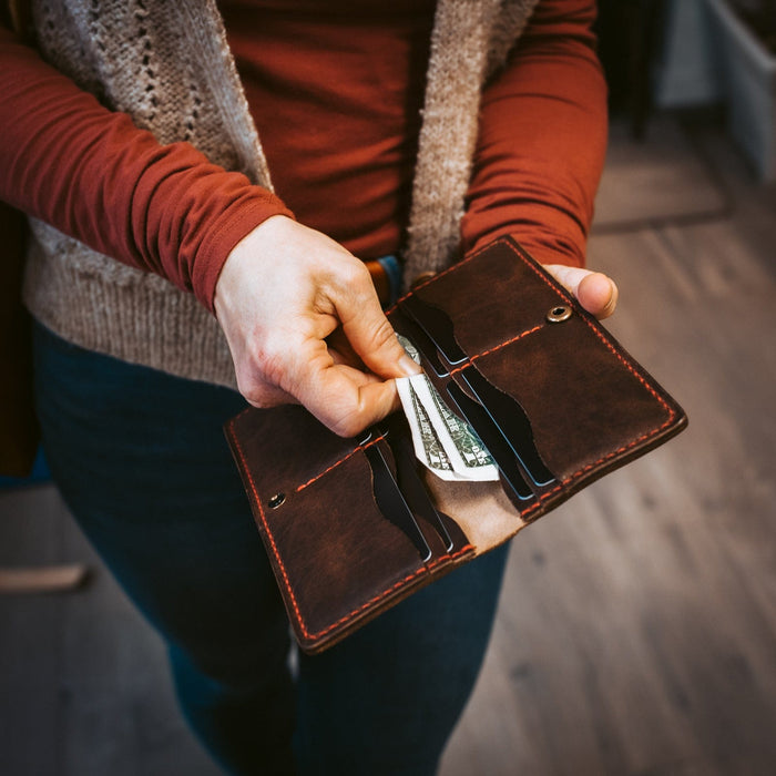 Heritage Brown Long Wallet: For the Modern Minimalist - Popov Leather®