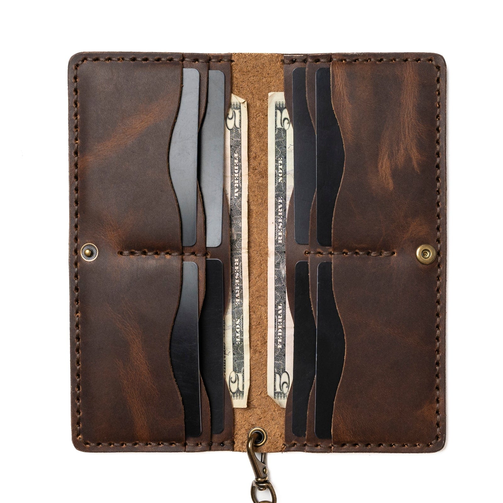 Leather Long Wallet Heritage Brown