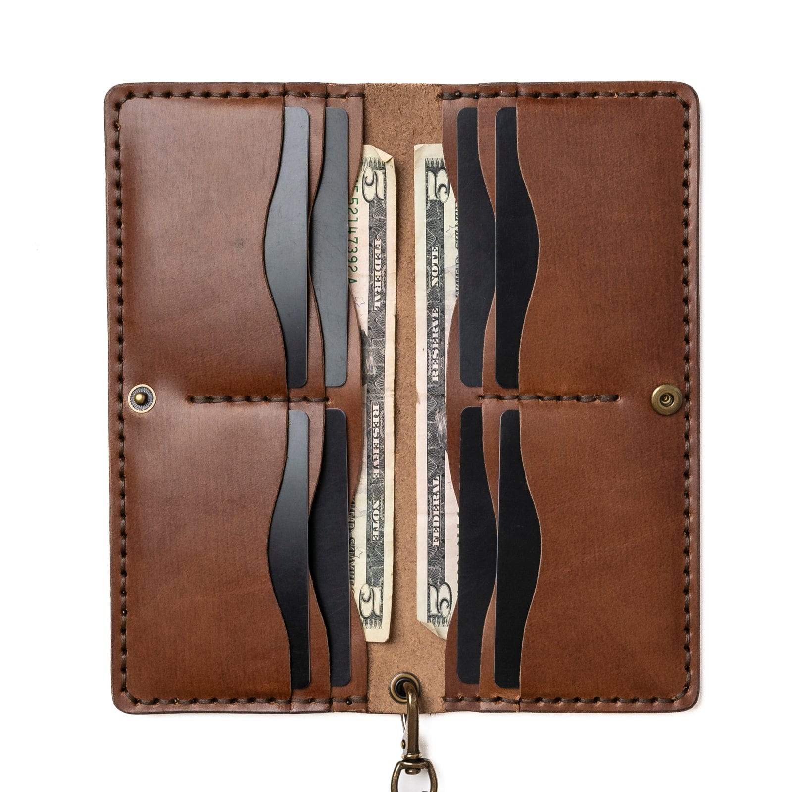 Full-Grain Leather Natural Long Wallet: Carry a Lot in Style 