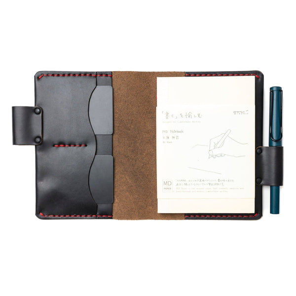 Leather A6 Notebook Cover in Black: Authentic Cover for Genuine Writing -  Popov Leather®