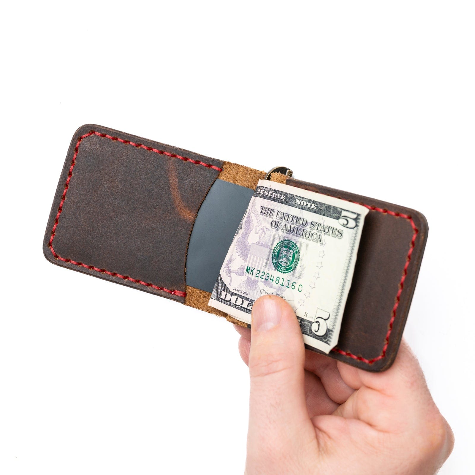 Leather Money Clip Wallet - Heritage Brown