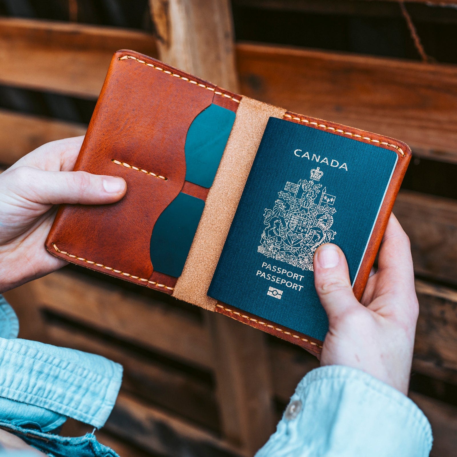 Genuine Leather #72, matte brown water buffalo leather, new, hand made, hand stitched w/ waxed nylon thread,made popular in the USA,passport cover