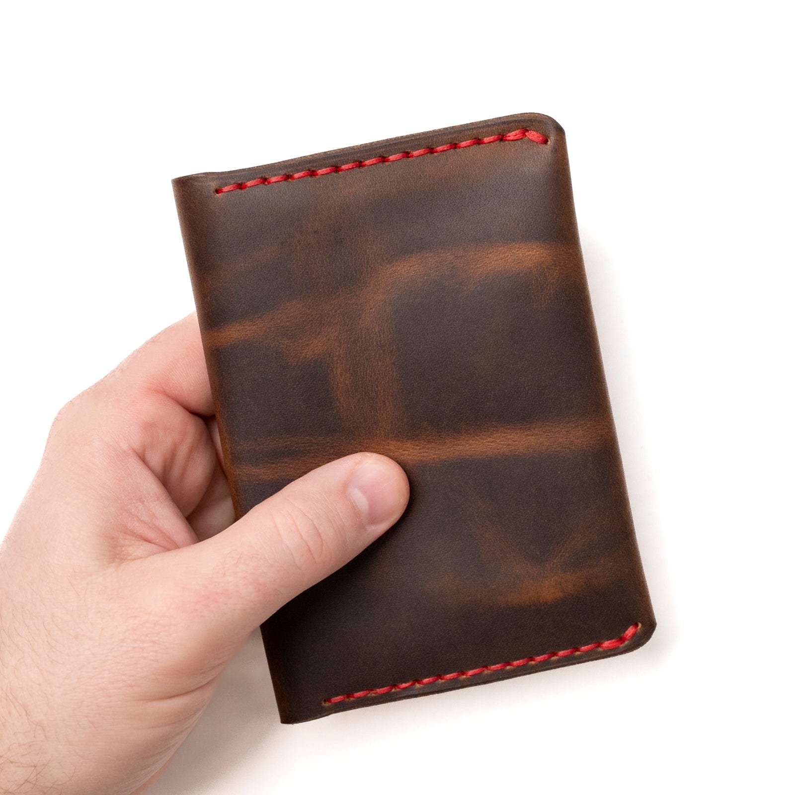 Genuine Leather, #112 durable hand made passport cover,rusty brown leather, outlets made in the USA