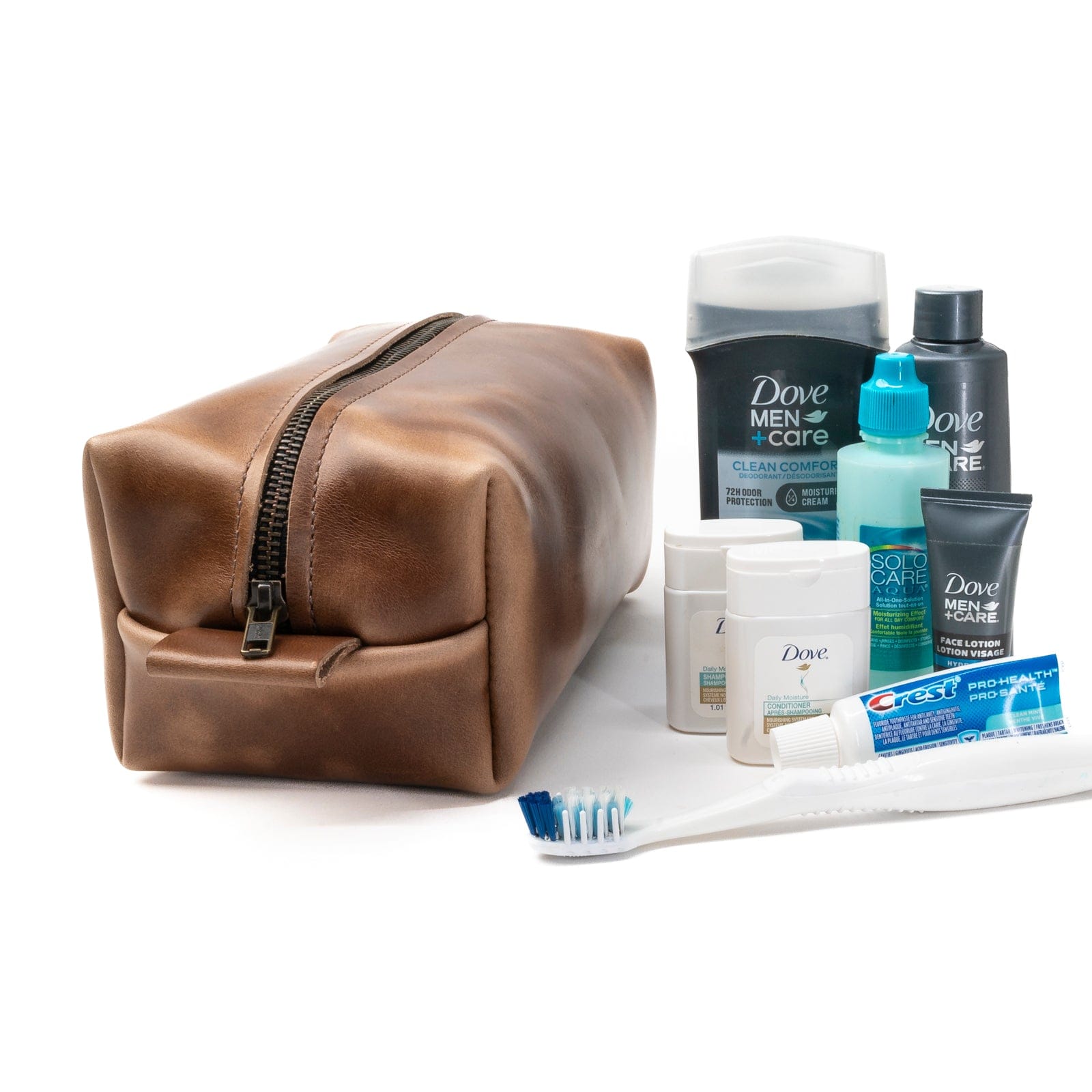 Men's Leather Travel selling Toiletry bag