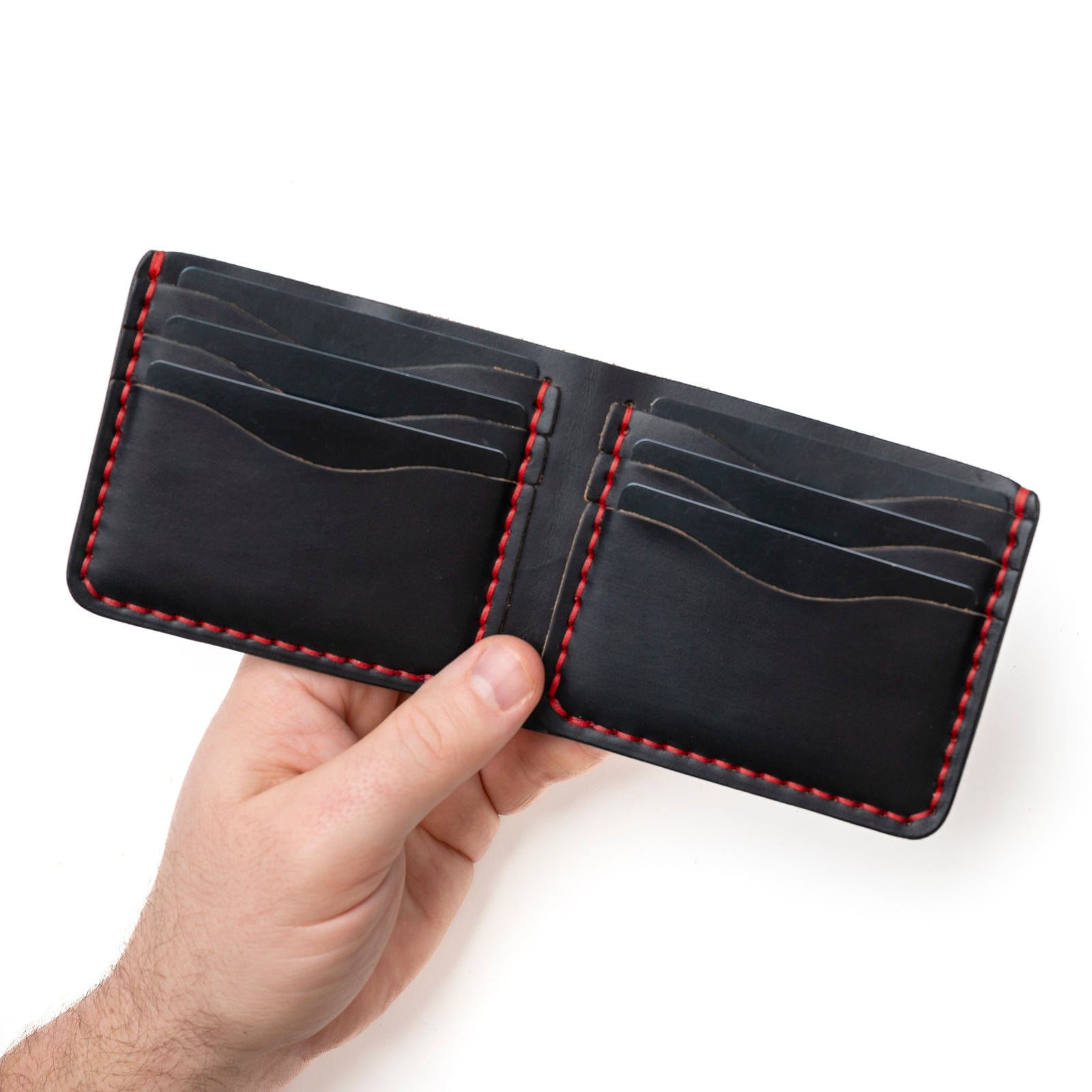 #62 Black BiFold Leather Wallet hot