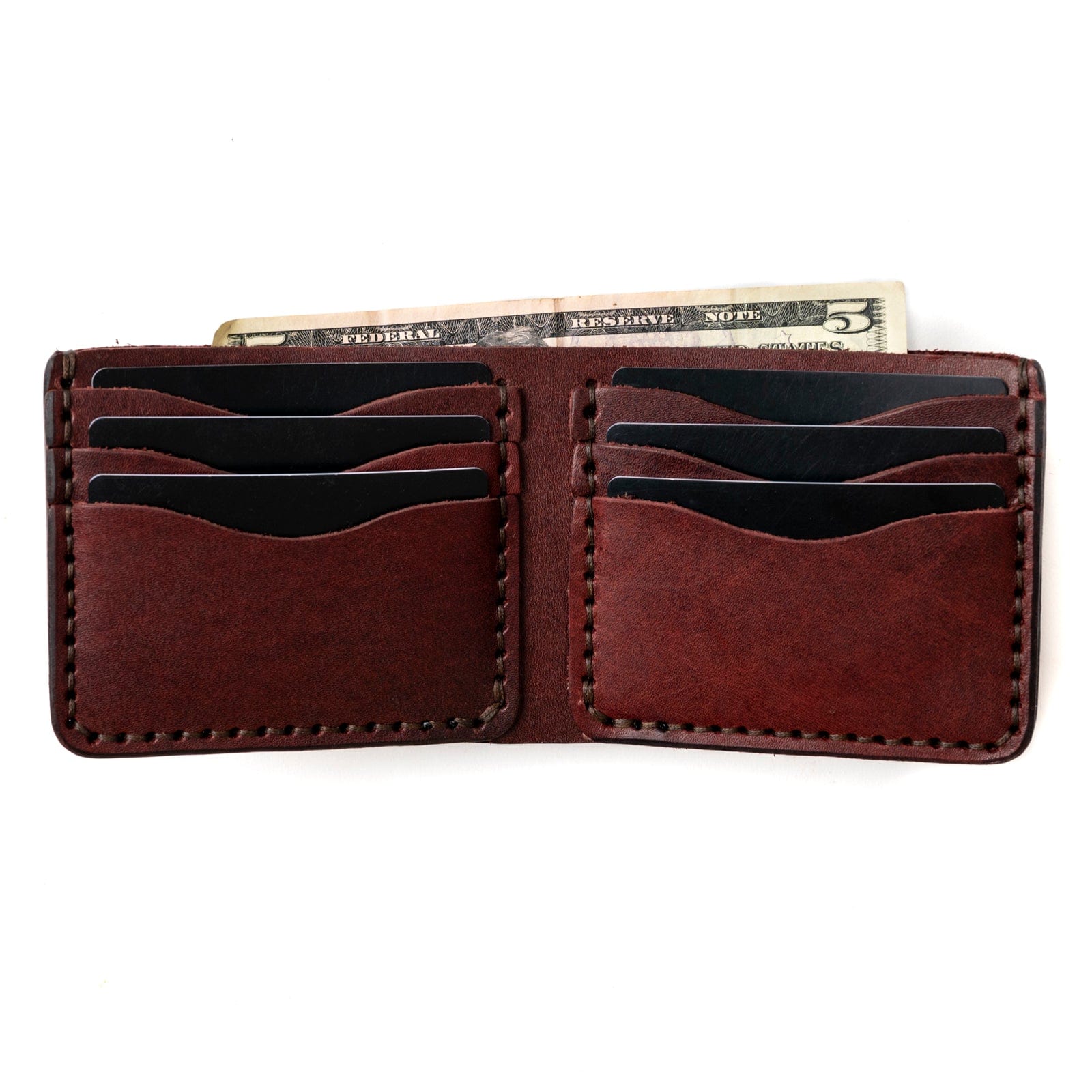 Leather Traditional Wallet - Oxblood Popov Leather®