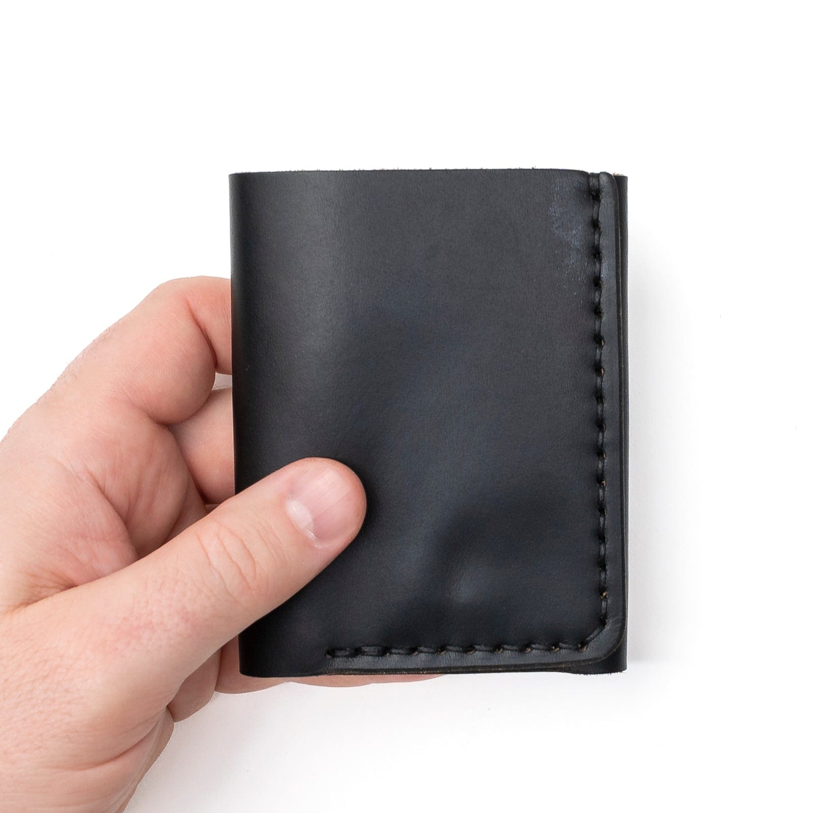 Black Leather Trifold Wallet: Compact, Elegant Design - Popov Leather®