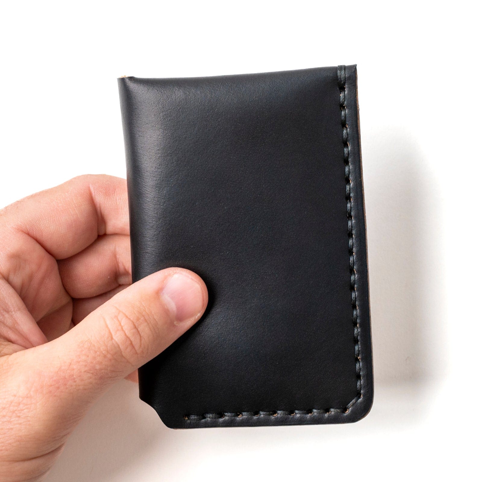 Leather Vertical Wallet - Black Popov Leather®