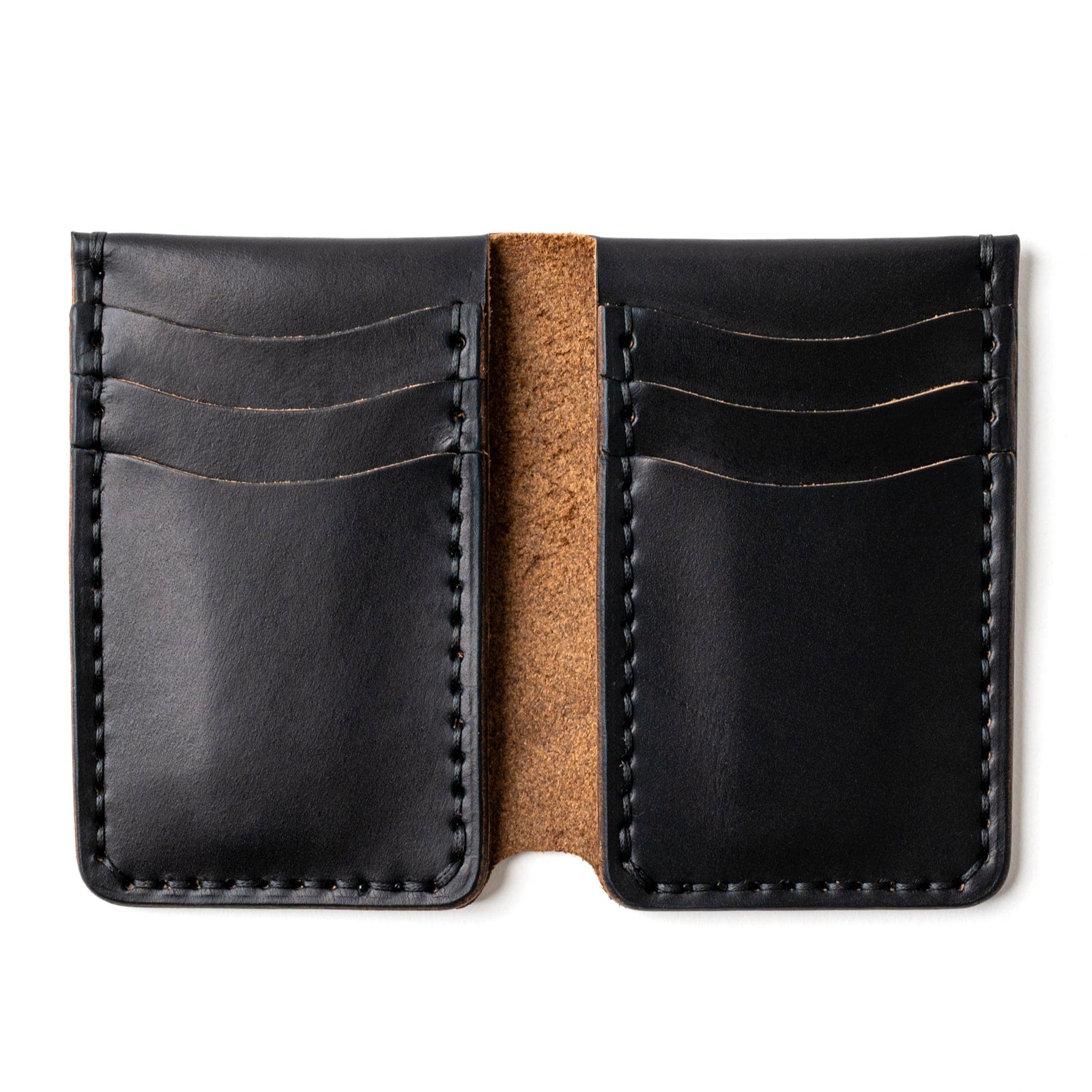 Leather Vertical Wallet - Black Popov Leather®