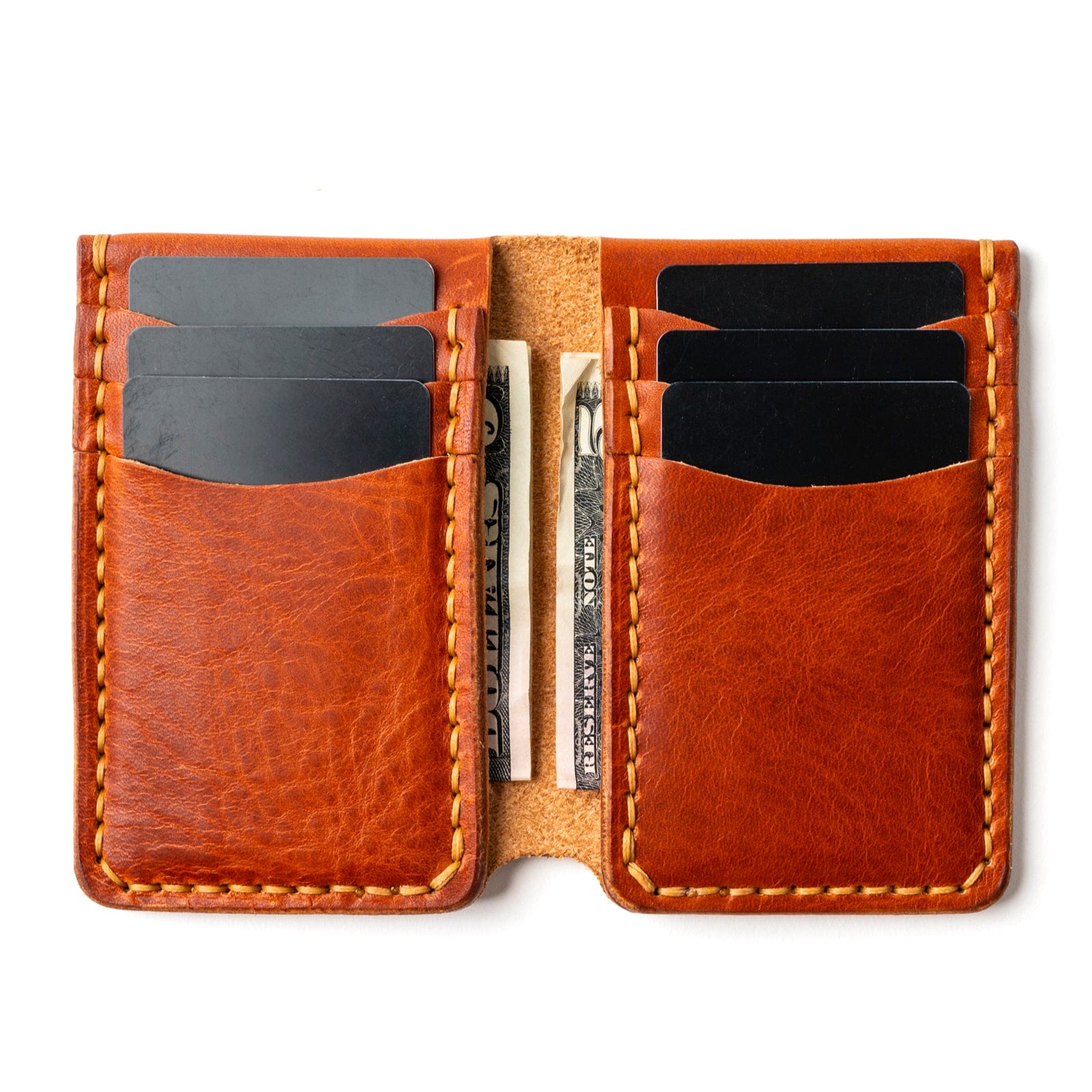 Leather Vertical Wallet - English Tan Popov Leather®