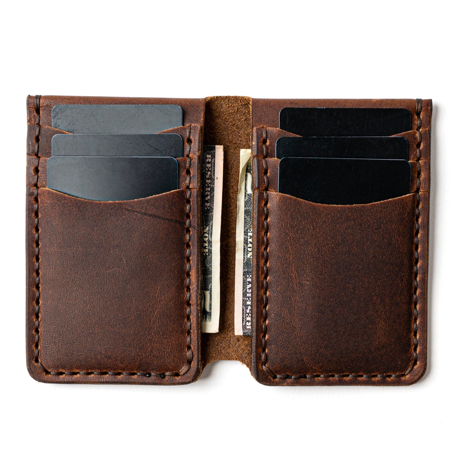 Leather Vertical Wallet - Heritage Brown Popov Leather®