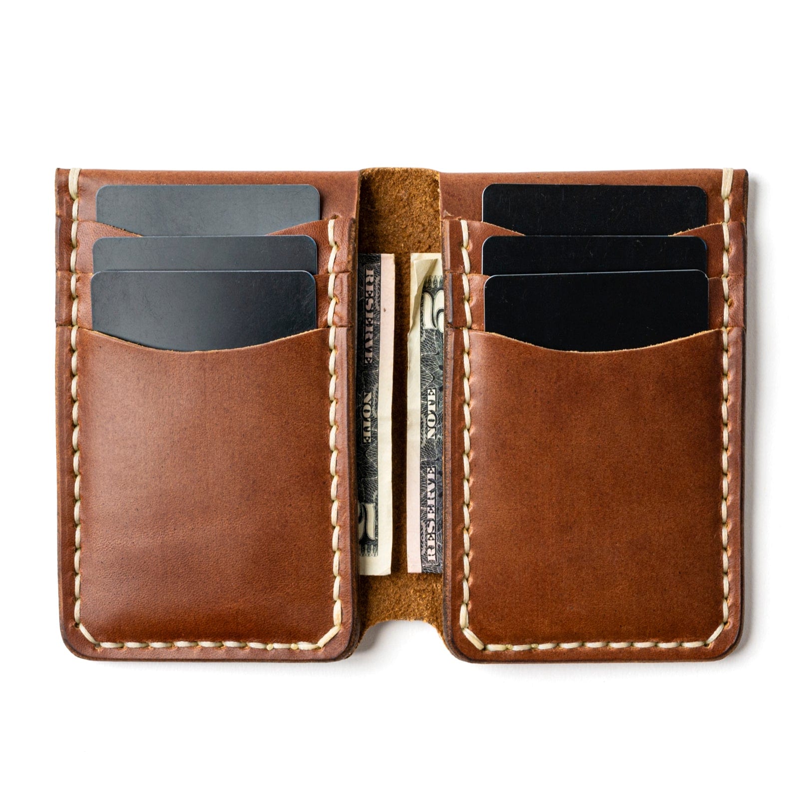 Brown Vertical Wallet, Made outlet in the USA, Top Grain Veg-tan Leather