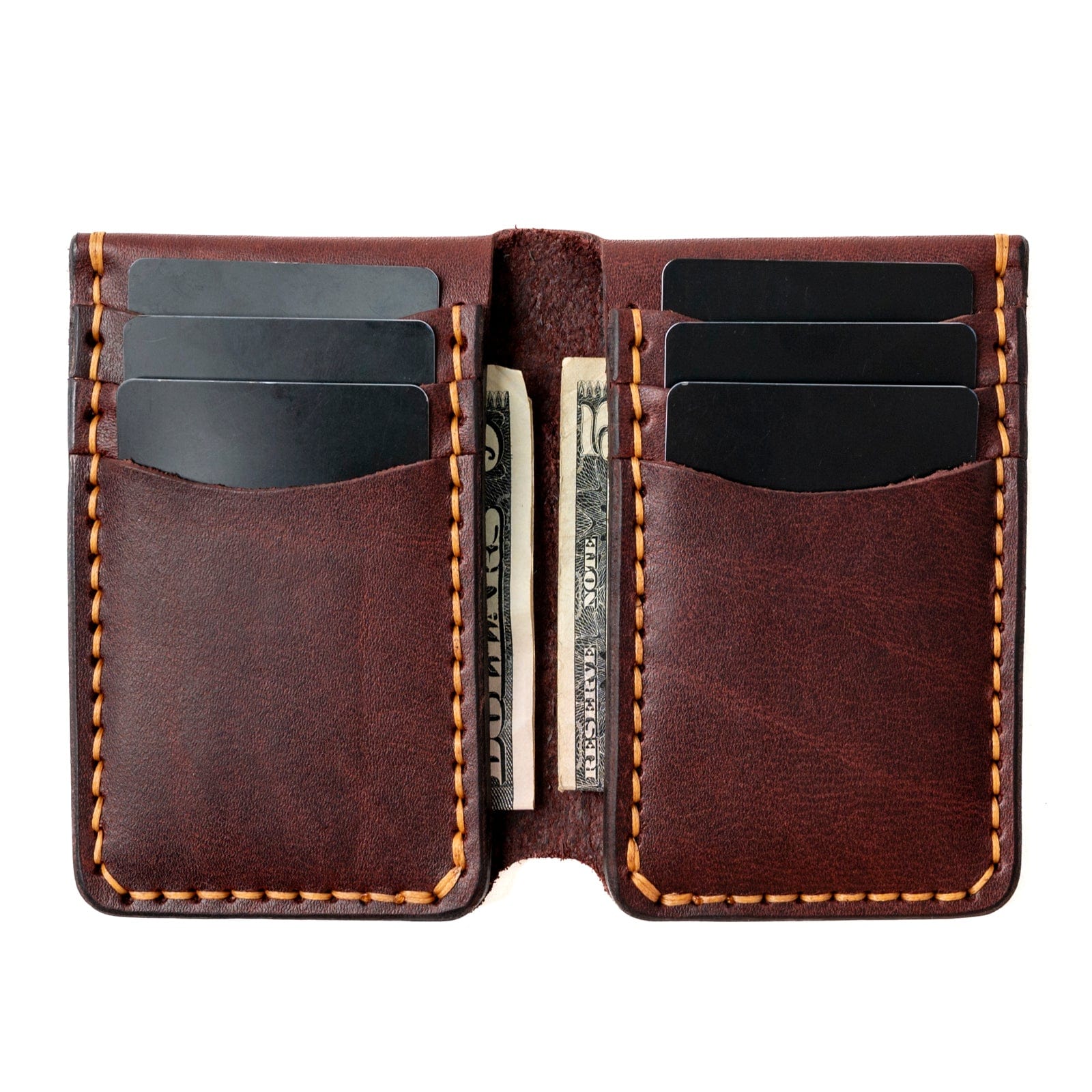 Leather Vertical Wallet - Oxblood Popov Leather®