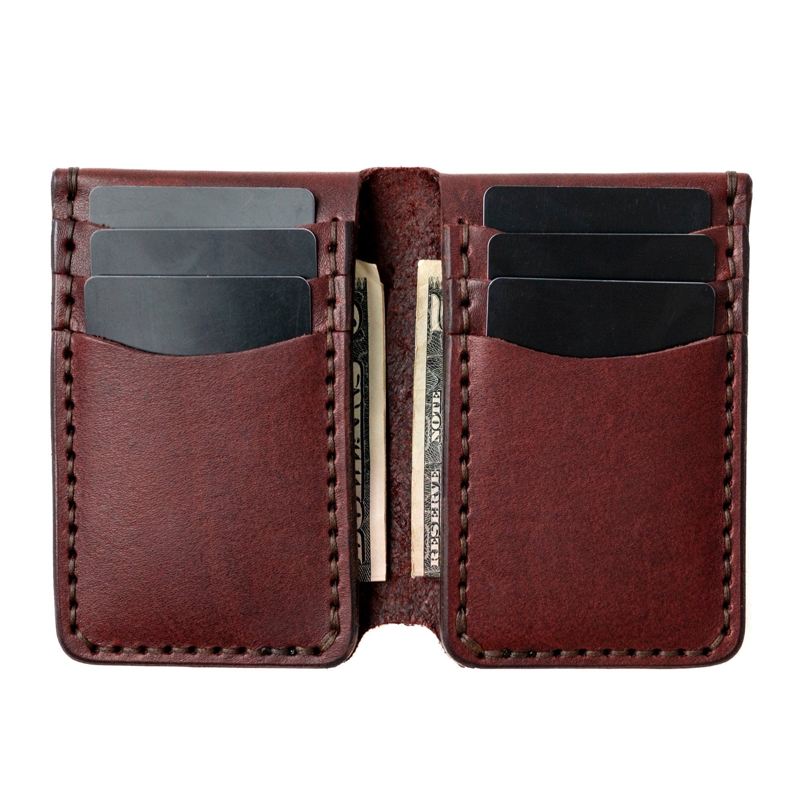 Leather Vertical Wallet - Oxblood Popov Leather®