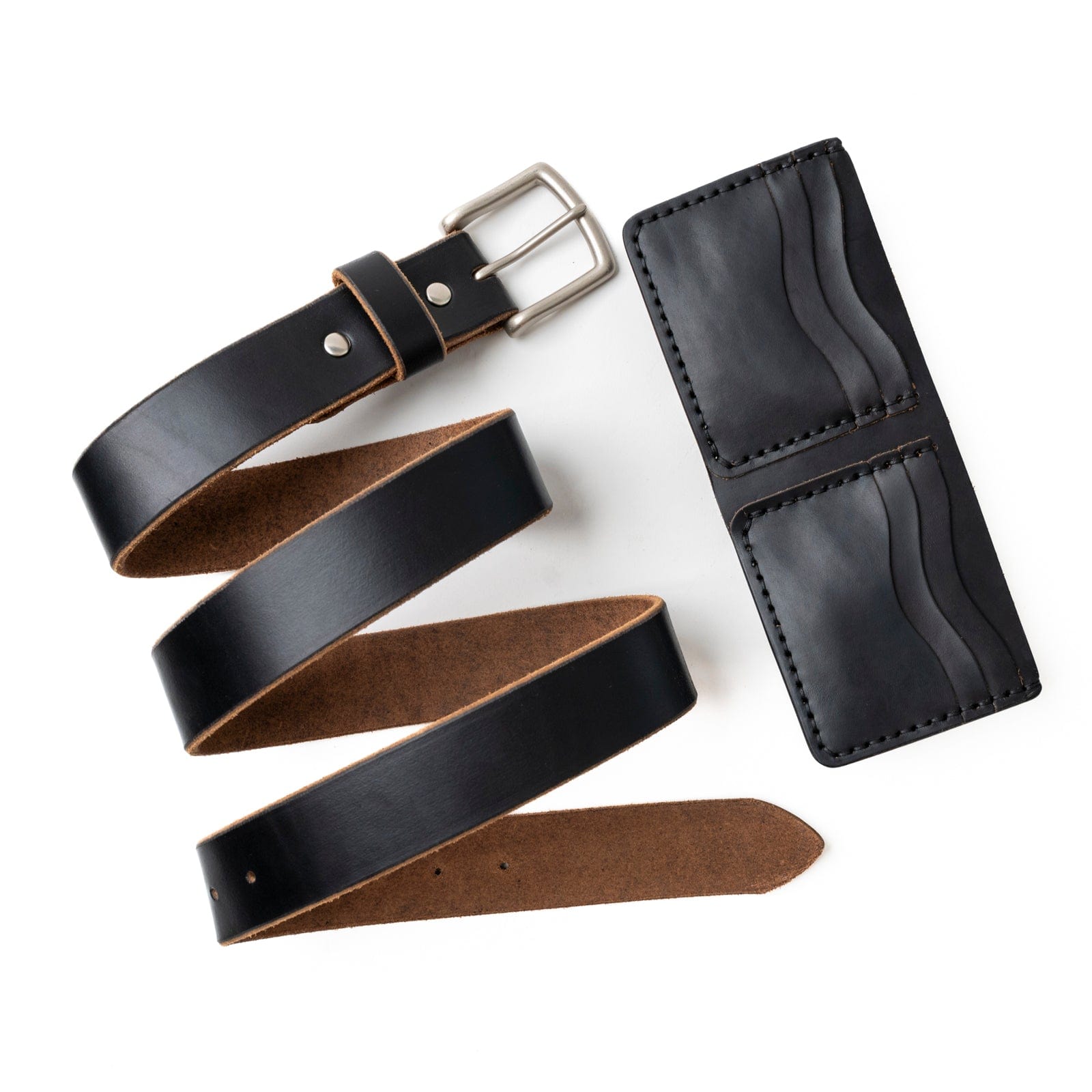 Matching Belt & Wallet Bundle - Black Popov Leather®
