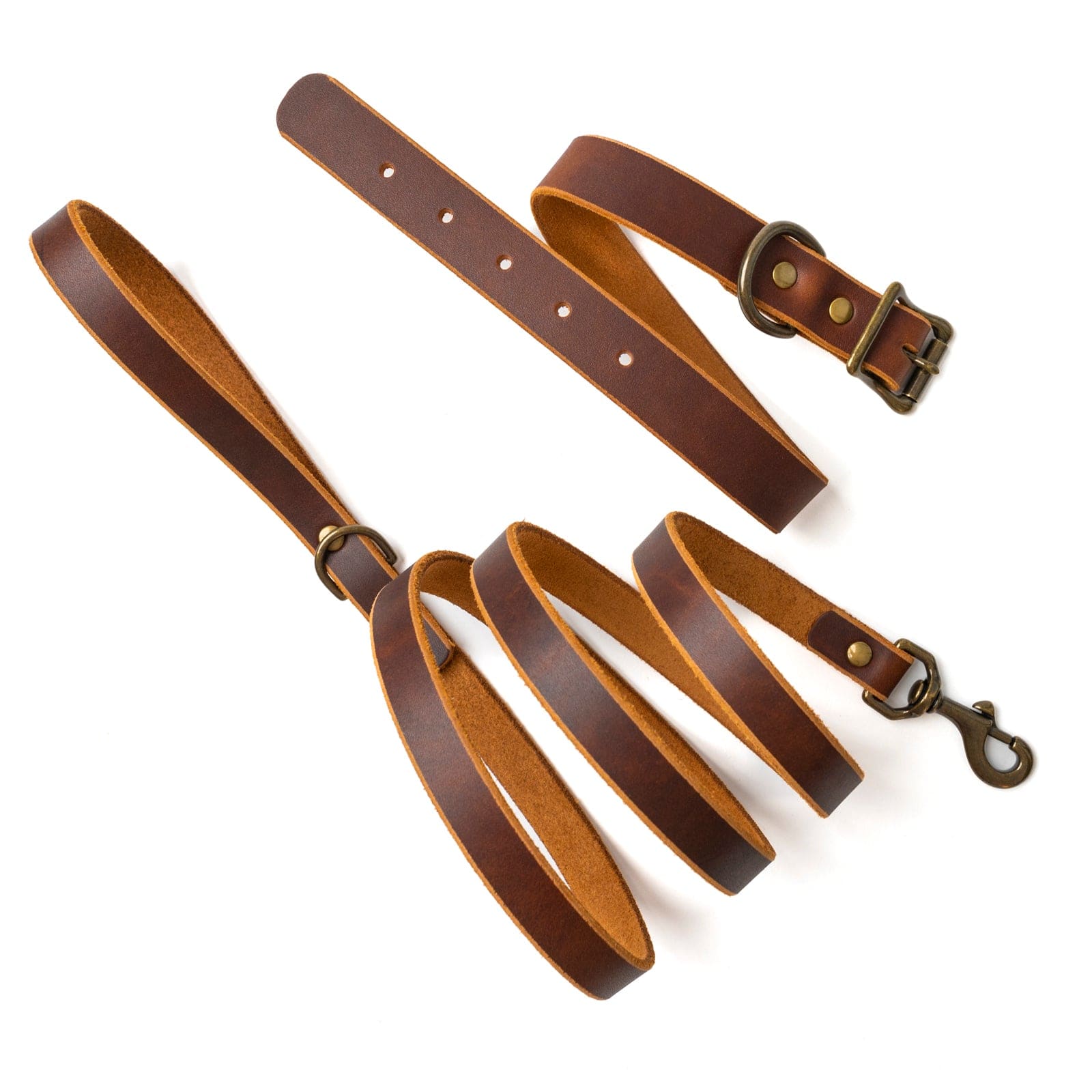 Matching Dog Collar & Leash Bundle - Heritage Brown Popov Leather®