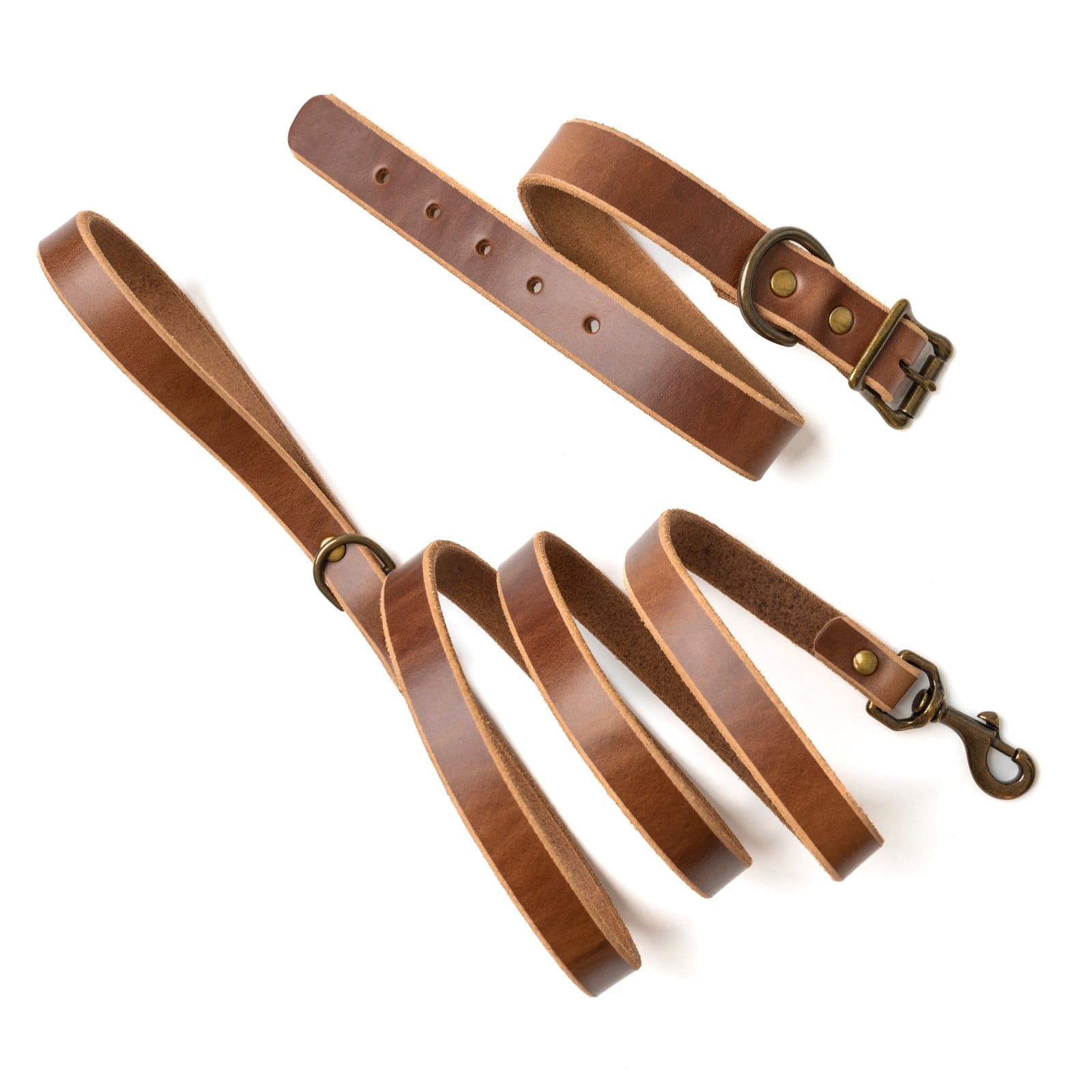 Matching Dog Collar & Leash Bundle - Natural Popov Leather®