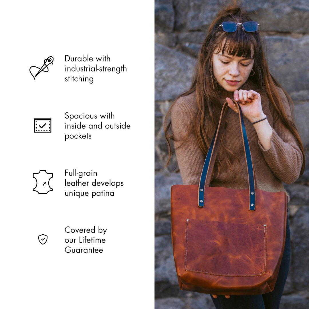 Leather Tote Bag - Weekender