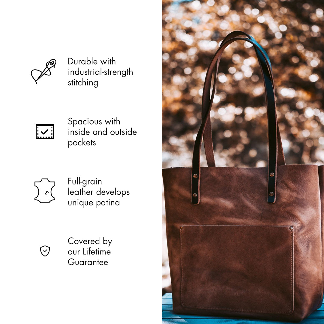 Leather Tote Bag - Weekender